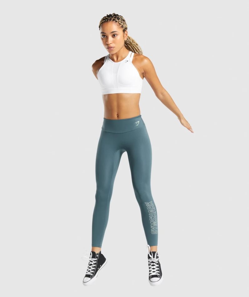 Legginsy Gymshark Treningowe Grafiką Damskie Granatowe | PL 843IST